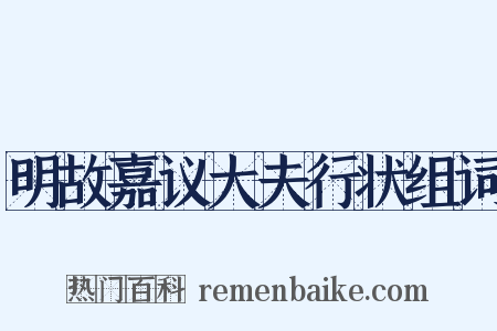 明故嘉议大夫行状组词是什么意思的图片